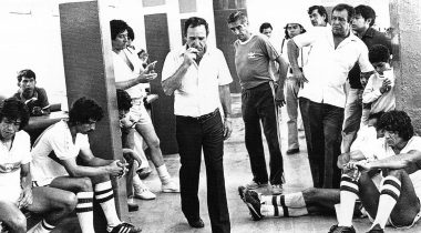 Carlos Turcato en el vestidor del Zacatepec