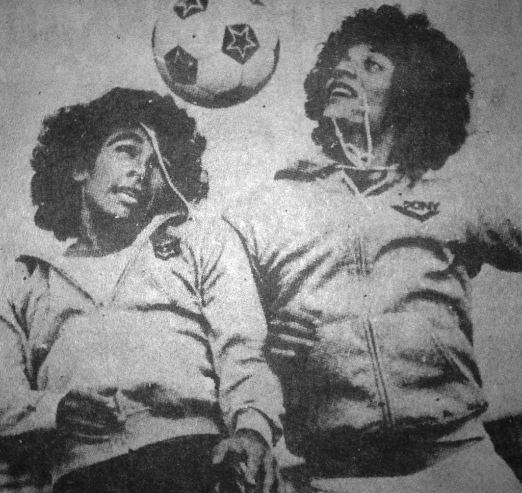 Hugo Sánchez y Ricardo Castro en los entrenamientos de la Selección Nacional, en 1981.